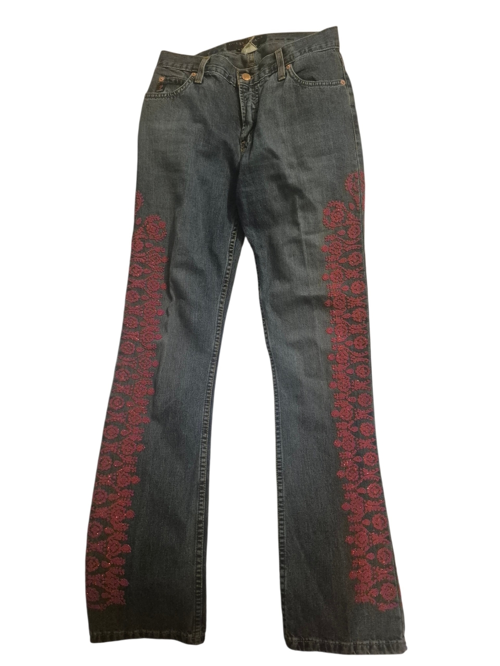 RARE Vintage 1980s GUESS by Marciano Festival BEADED Jeans - Picture 3 of 6